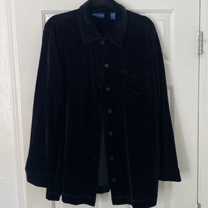 Karen Scott black velvet button up